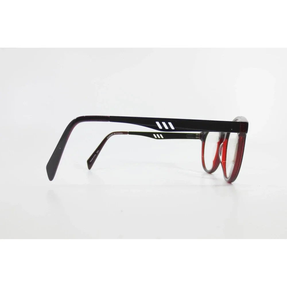 Robert Mitchel RM 20248 Black Red Round Eyeglass Frames 50-18-140 Mens Womens